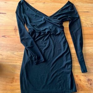 Shein sexy black long sleeve dress